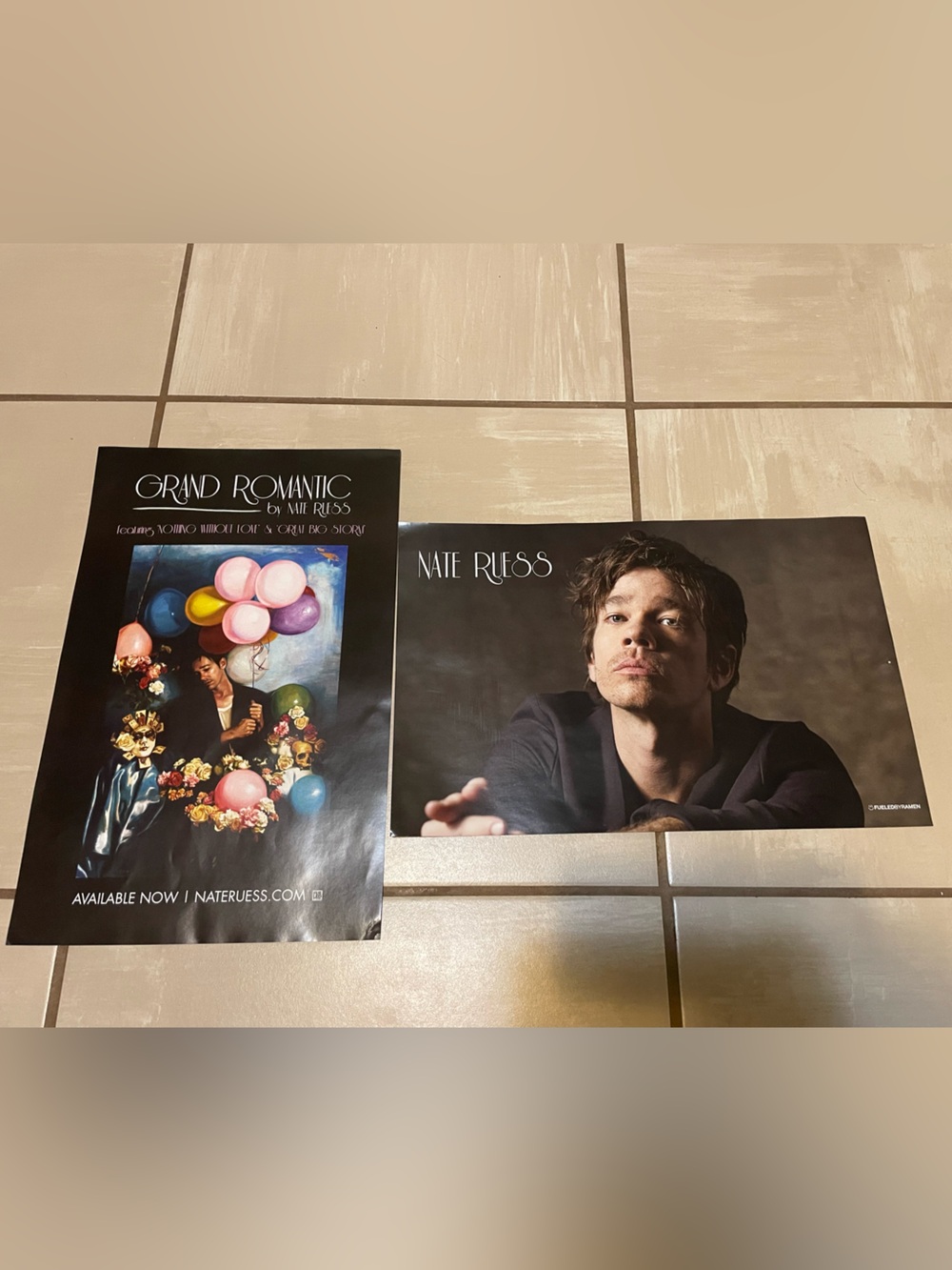 Nate Ruess Promotional Posters - Black Background with Multicolor Accents